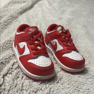 Nike Kids Red and White Athletic Sneakers